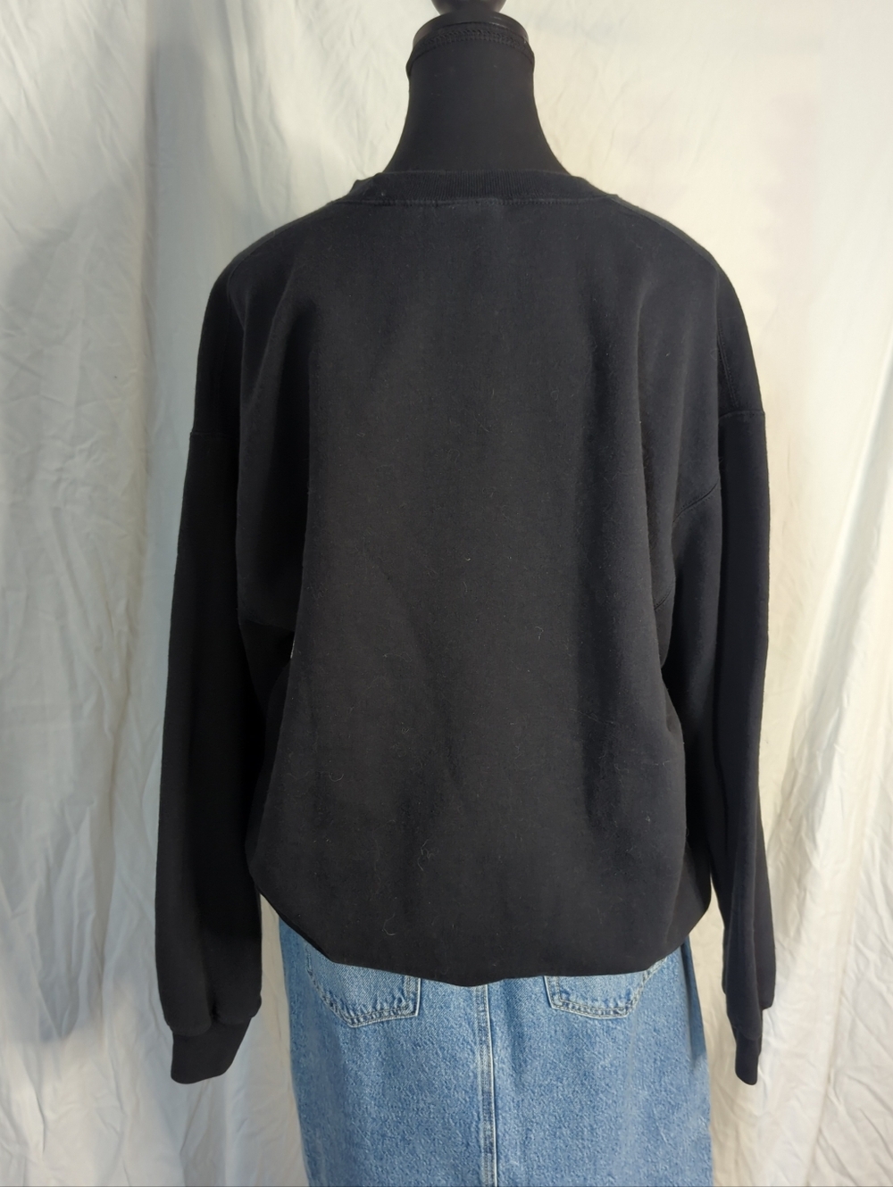 Cat Mom AF Oversized Sweatshirt Sz L Black Cotton Catlady Funny - Picture 3 of 8